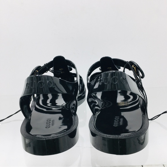 Gucci GG Black Rubber Cage Sandals Men’s Size US 11.5 Medium - Picture 7 of 16
